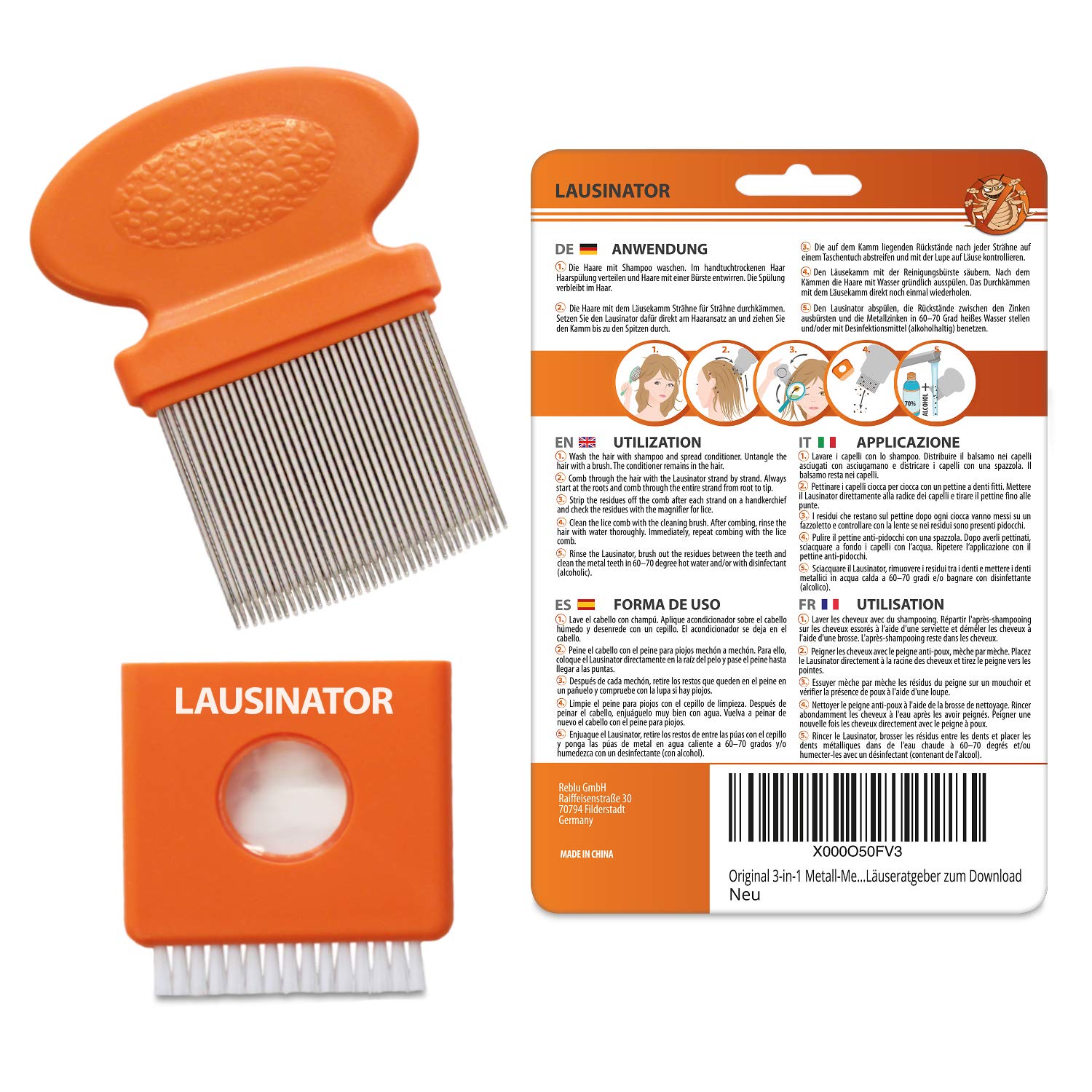 Lausinator lice comb for lice and nits – nit comb with integrated