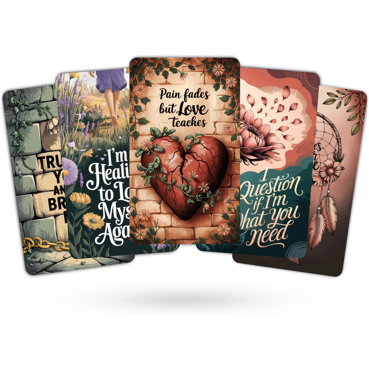 Heartstring Oracle Cards, Twin Flame Love Oracle Cards, Oracle Deck and tarot cards for Beginners, 56 card with a detailed guidebook, emotional growth, reflections, journal prompts, affirmations