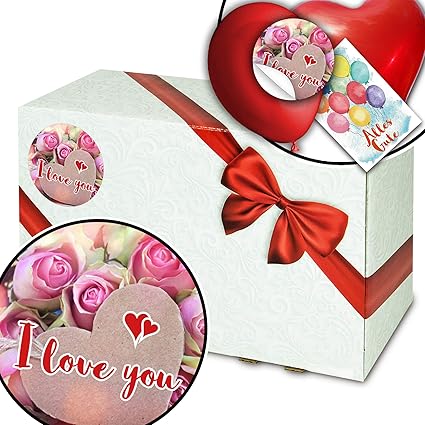 I love you - Caja de regalo de cartón, diseño de amor: Amazon.es: Oficina y papelería