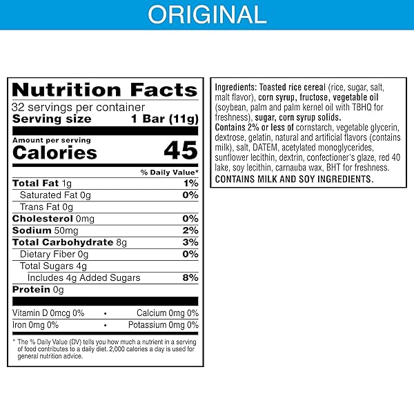 RICE KRISPIES TREATS MINI MARSHMALLOW CEREAL BARS, HOLIDAY SNACKS, ORIGINAL WITH HOLIDAY SPRINKLES, 12.4OZ BOX (32 COUNT)