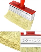 QWORK 3 Pack Paint Brush Set 30x120mm Pig Bristle Fence Deck Shed Outdoor view 4