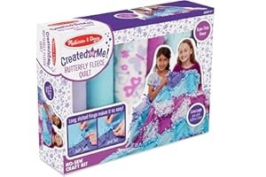 Melissa & Doug Created by Me! Butterfly Fleece Quilt No-Sew Craft Kit (48 Squares, 4 feet x 5 feet)