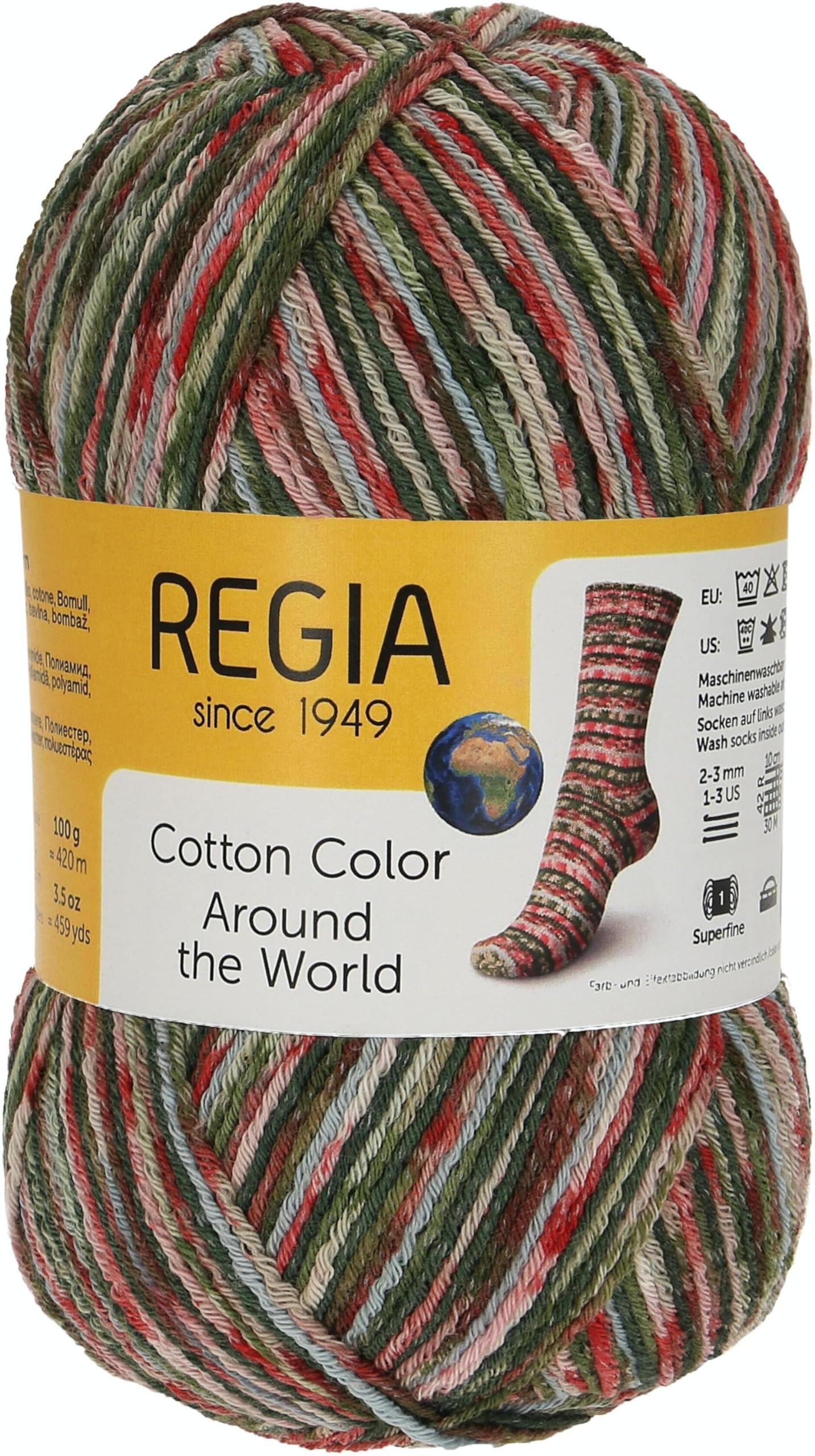 Schachenmayr Regia Cotton Colour, 100 g Black Forest Colour Hand Knitting Yarn