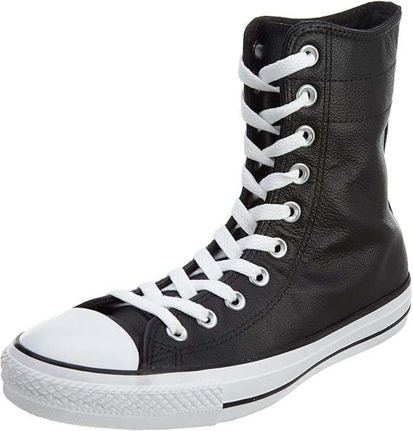 Converse Women's Chuck Taylor All Star Hi-Rise Leather Black/White/Black 11 M : Amazon.ca 