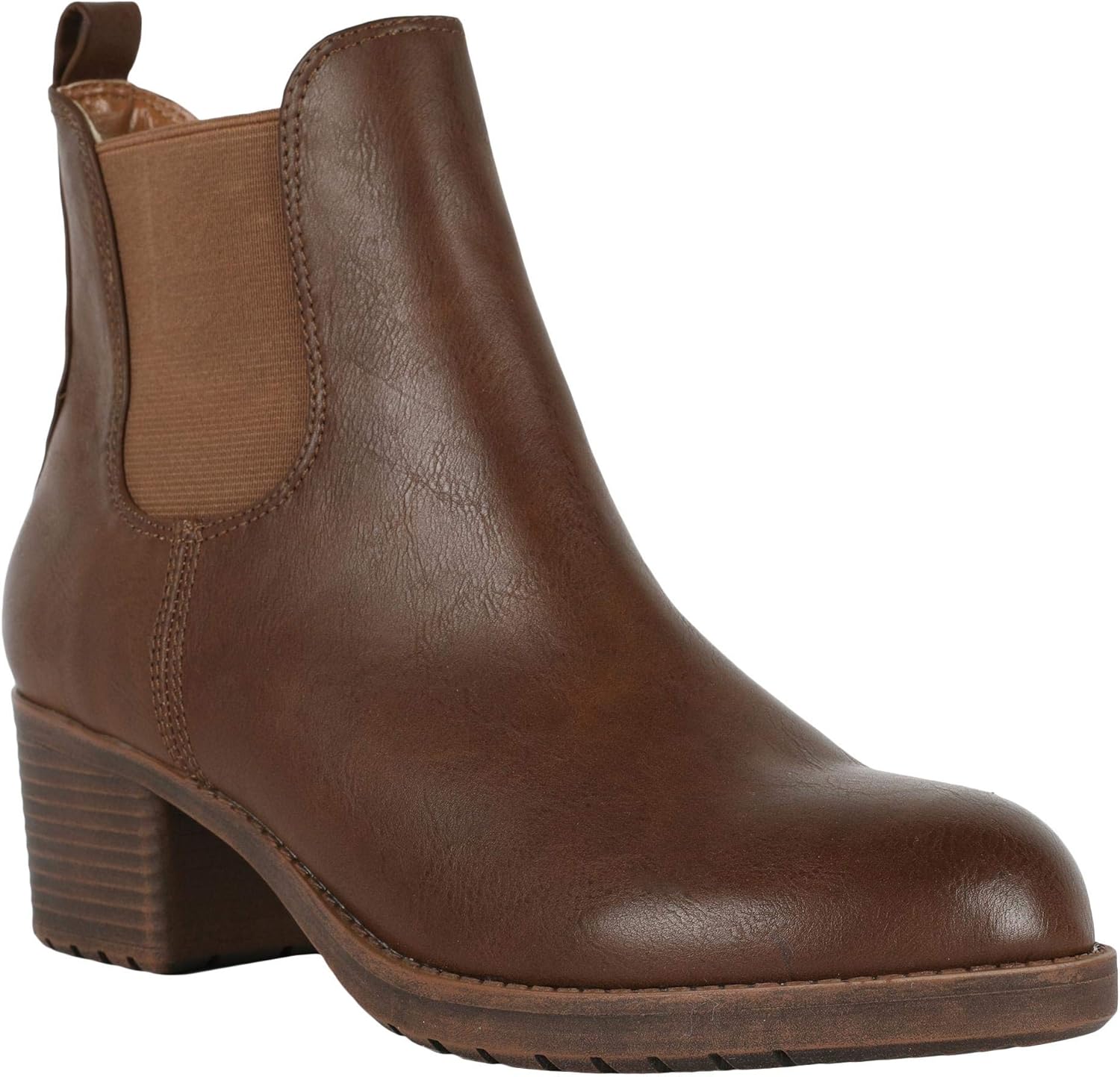 Amazon Com Syktkmx Womens Chelsea Boots Chunky Mid Heel Slip On Winter Ankle Booties Ankle Bootie