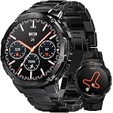 AMAZTIM Smart Watch with GPS, Rugged Outdoor Fitness Watch, 5 ATM &amp; IP69K | 1.43" AMOLED, 170+ Sports Modes, 15 Days Battery, Compatible with Android &amp; iPhone (Includes Silicone &amp; Steel Bands)