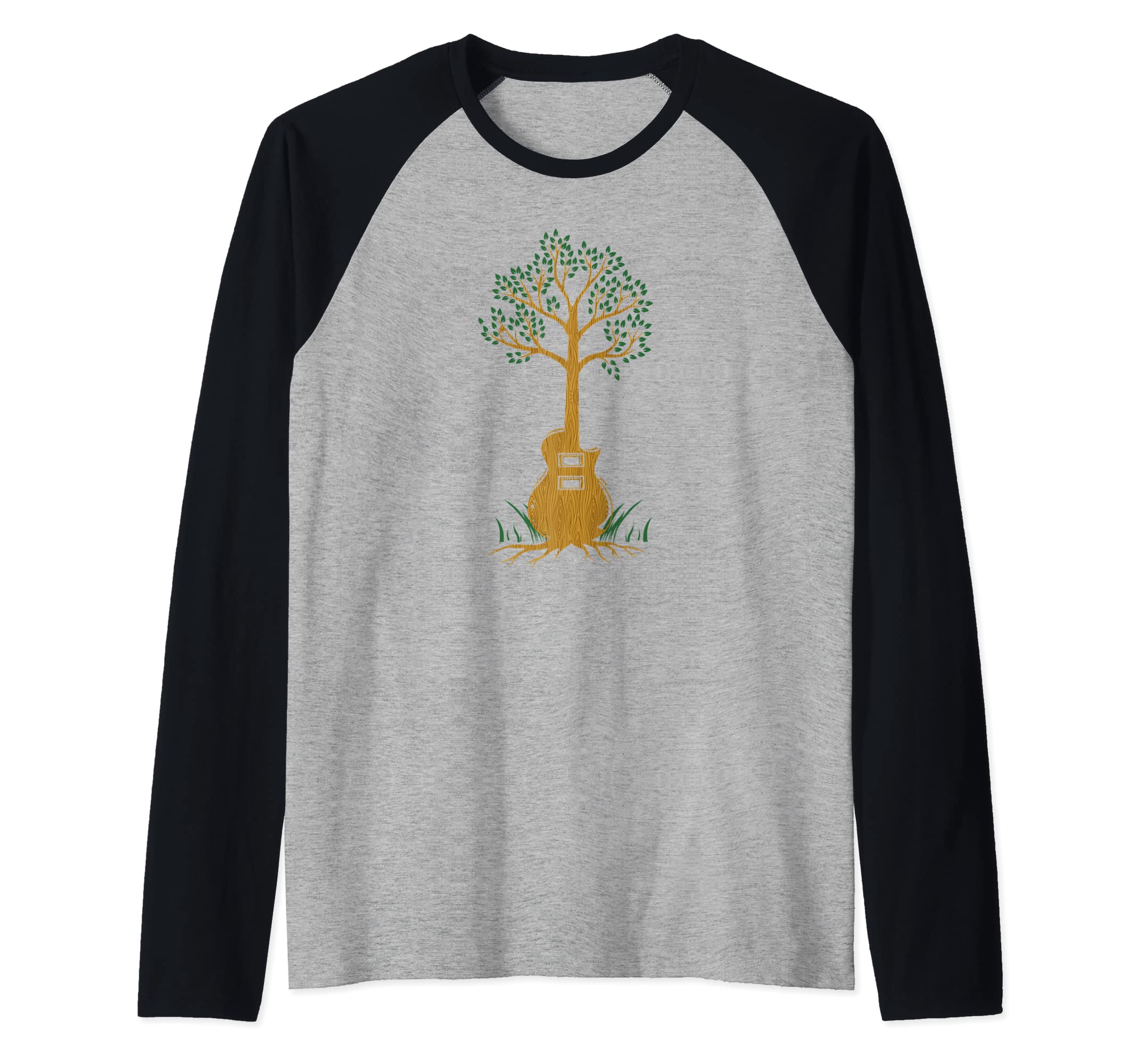 Electric Guitar Tree Musician - E-Guitar Rock Guitarist Raglan Baseball Tee