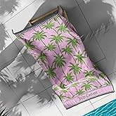 Juicy Couture Palm Trees 36" x 72" 100% Cotton Oversized Beach Towel - Soft, Absorbent, and Quick-Drying, Perfect for Beach, Pool, or Travel