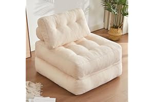 Afuson Folding Chair Bed, Futon Sofa, Floor Couch for Adults Chair for Living Room, Lounge Sofa, Convertible Sofa Bed, Small Couches for Small Spaces, Beige
