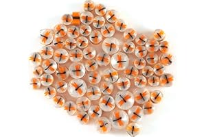 Dragonfly Murrine 33106-96 Orange, Black, and Clear Millefiori COE 96 Glacial Art Glass