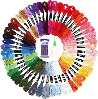 SOLEDI Stickgarn Embroidery Floss Multifarben Weicher Polyester Perfekt für Bracelets Stickerei Basteln Crafts Set Basteln Leisure Arts Kreuzstich, 8m, 6-fädig, Threads Nähgarne Häkeln (50 Farben)