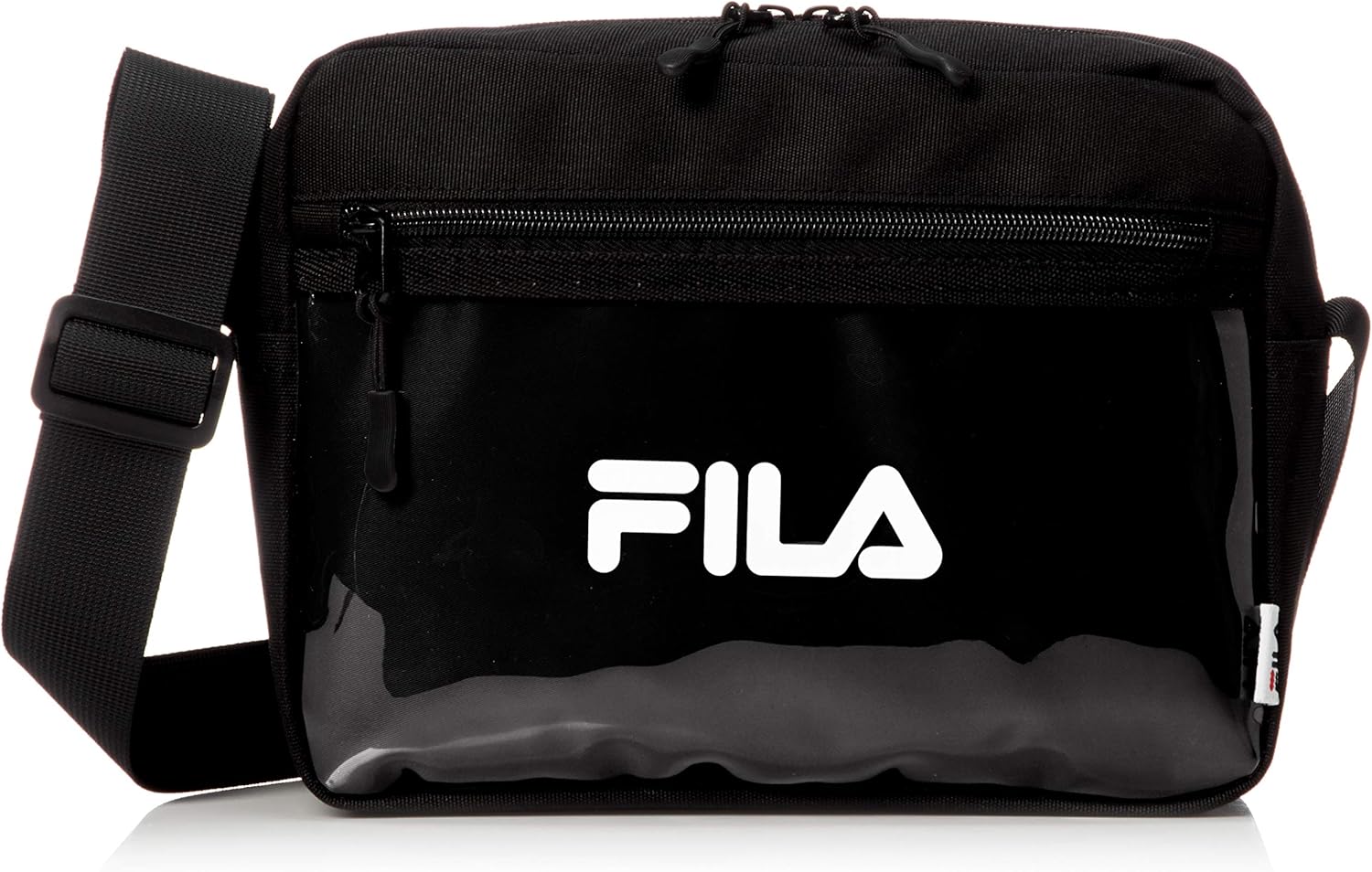 Amazon | [フィラ] ショルダーバッグ メンズ 斜めがけ クリアポケット スクエア カジュアル 軽量 小さめ ブランド ロゴ 黒 ...