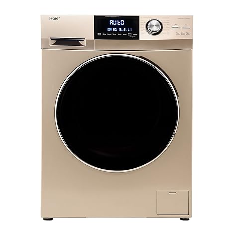 Haier 8 kg Inverter Fully-Automatic Front Loading Washing Machine (HW80-BD12756NZP, Golden)