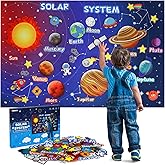 OKOOKO 41PCS Outer Space Felt Story Board Set 43x29inch Solar System Universe Storytelling Astronaut Planets Alien Galaxy Han