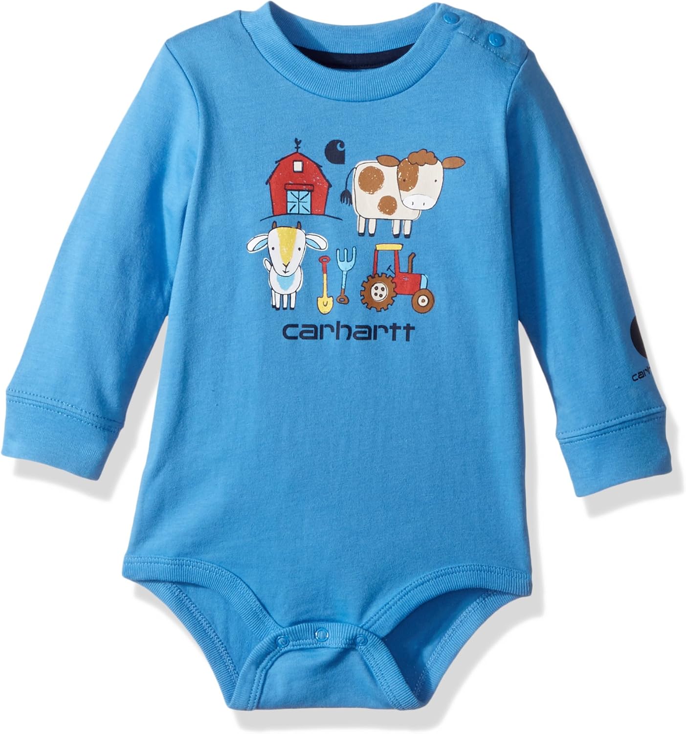 Carhartt Baby Little Boys' Long Sleeve Bodysuit, Medium Royal, 18M