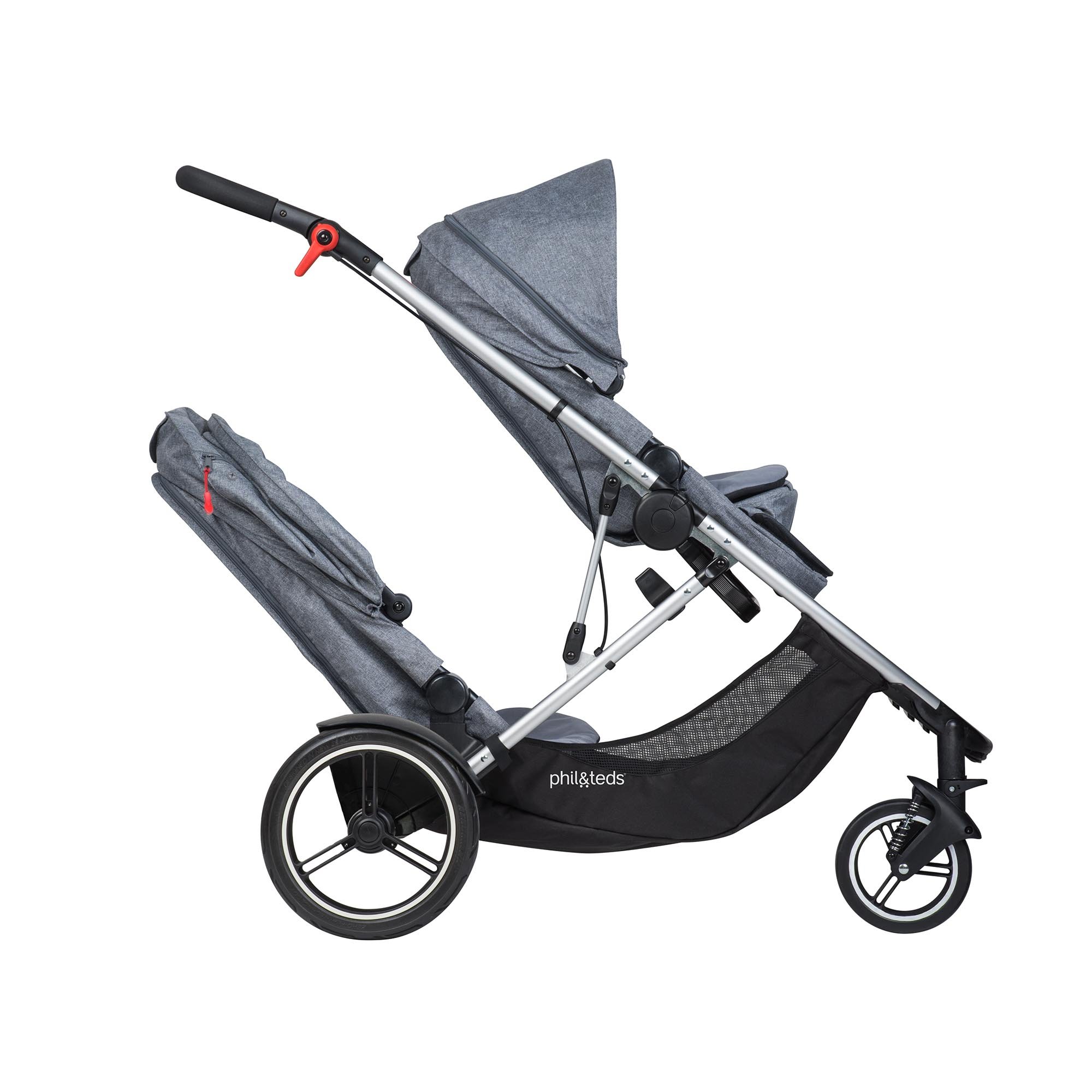 Phil and Teds Voyager Stroller WITH Doubles Kit (Black)