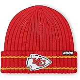 FOCO NFL Mens NFL Team Logo Ribbed Beanie Hat
