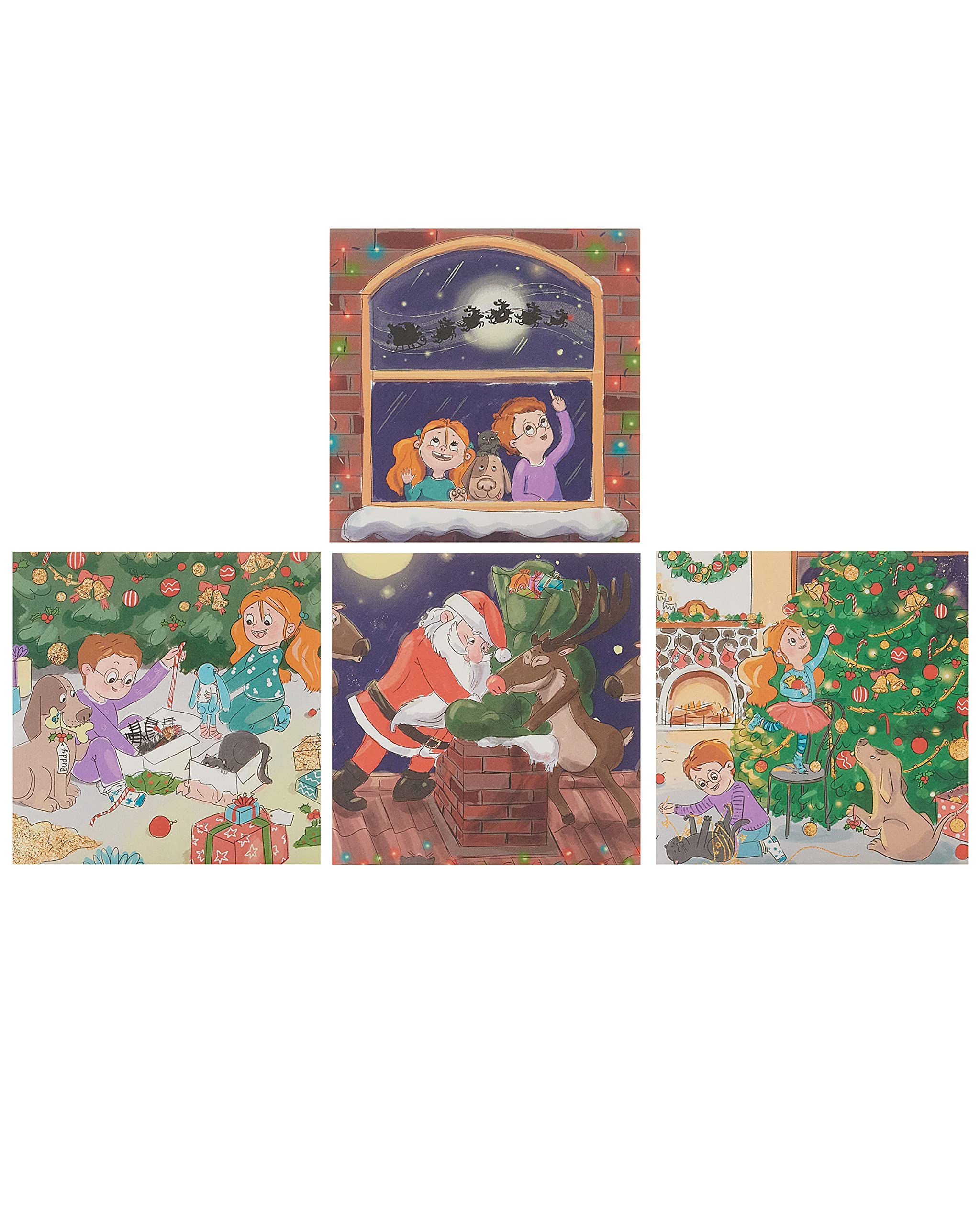 Box of 30 Assorted Mini Cartoon Multiple Charity Christmas Cards In 4 Designs 556978