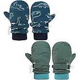 ENBAOHUI Baby Waterproof Mittens Threaded waterproof Mitten Fleece Lined Glove Kids Snow Ski Mitten for Boys Girls