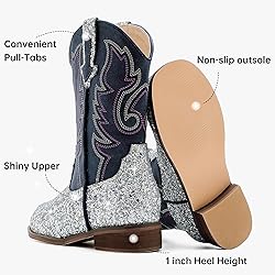 Motasha Boys Cowboy Boots Glitter Toddler Girls