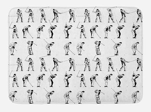 Amazon Com Golf Bath Mat Golf Swing Shown In Fourteen Stages