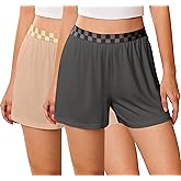 Ekouaer Womens 2 Pack Pajama Shorts 2026 Comfy Elastic Waist Sleep Shorts Bamboo Viscose Soft Pj Bottoms with Pockets
