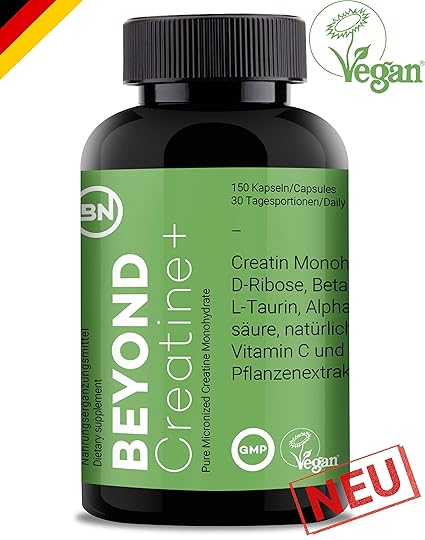 BEYOND Creatine Monohydrate hochdosiert - Mit D-Ribose & Beta-Alanin aus Deutschland | Bio Acerola, Alpha-Liponsäure & L-Taur
