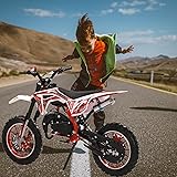 Kids Motorcycle Kids Dirt Bike Gas Power 49cc 2-Stroke Pit Bike 12" Tires Speed Up to 40KM/H with Front/Rear Dual Disc Brakes