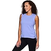 RBX Active Cotton Blend Workout Tank Top for Women, Side Tie Breathable Sleeveless Muscle Tee Yoga Tunic with Plus Sizes