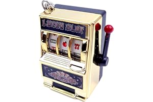 MAGIKON Mini Slot Machine Toy, Funny Lucky Slot Machine Bank with Spinning Reel and Keychain, Nice as Creative Festival Present Birthday Cake Decoration
