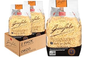 Garofalo - Premium Durum Wheat Semolina Orzo Pasta Italian Made, Bronze-Drawn, Al-Dente, One-Ingredient Pasta (2 pack)