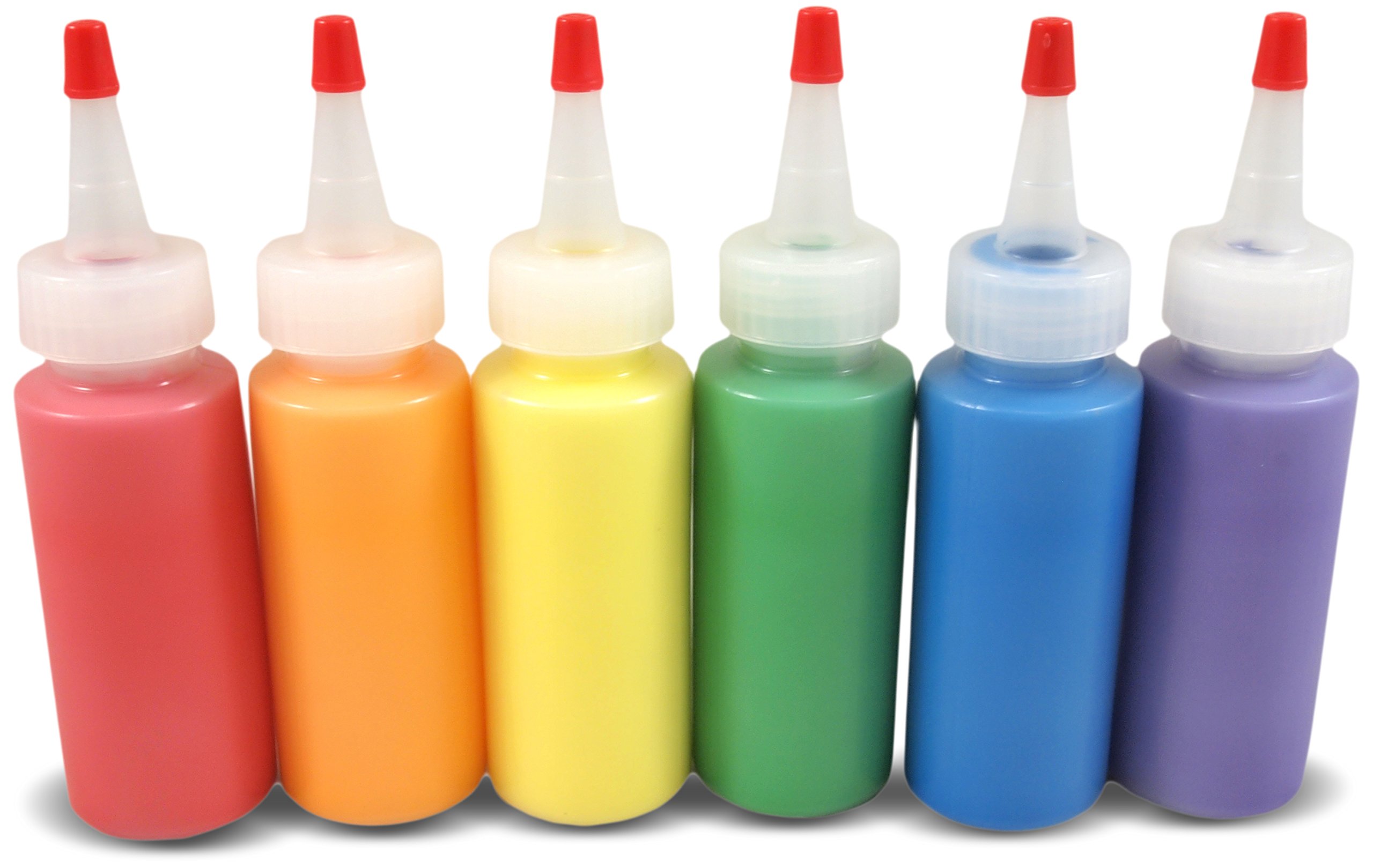 (6 PACK) 2oz Plastic Squeeze BOTTLES for Crafts, Art Projects MULTI