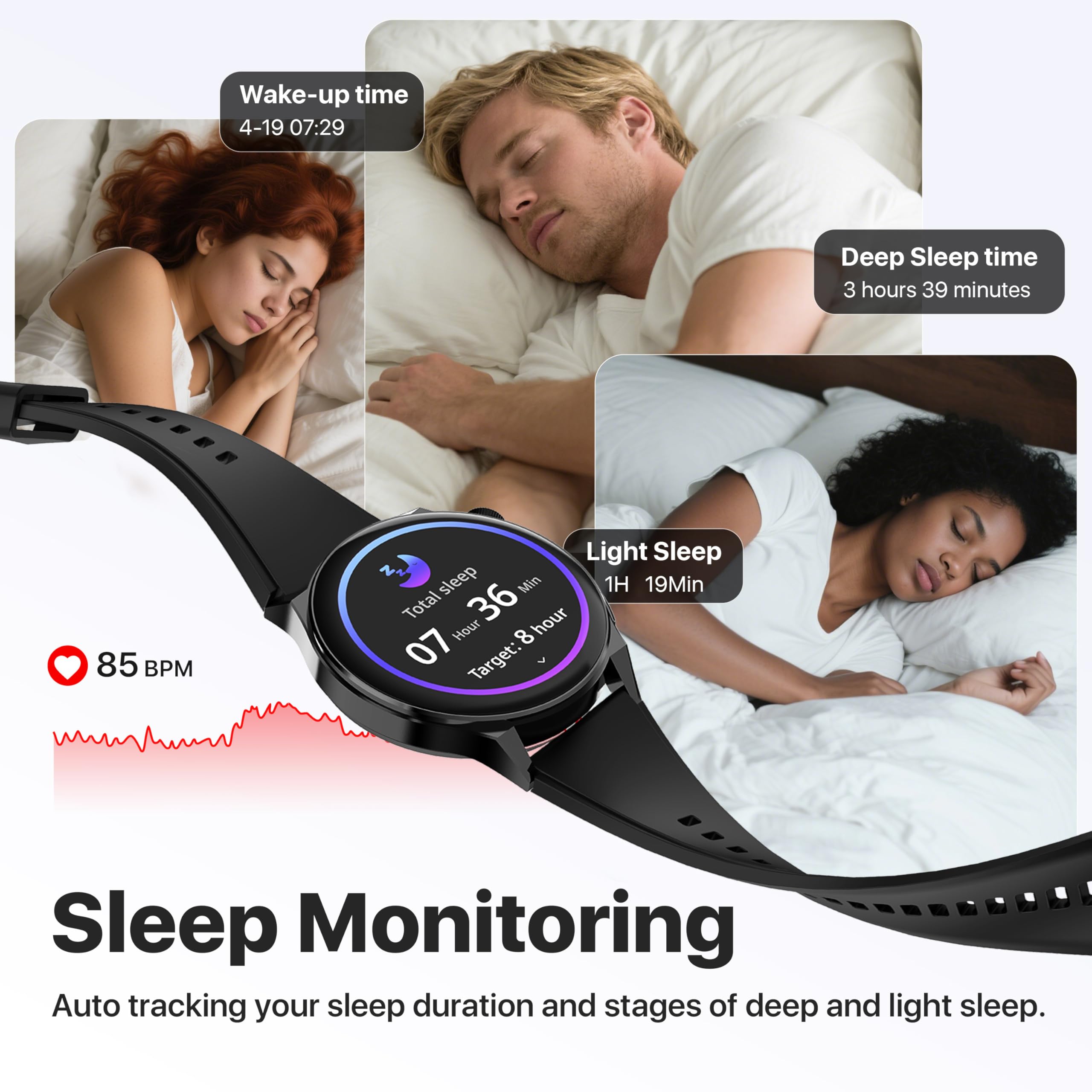 AI Translator Watch, Fitness Tracking, Heart Rate & Sleep Monitor, OLED Display, Titanium Alloy Waterproof, Multi-Sport Modes, Black
