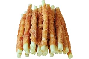 Pawant Puppy Training Snacks Dog Chews Treats Chicken Wrapped White Rawhide Sticks 1lb