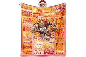 VIGKOIR Gifts for Kansas, Football Accessories, Red Kingdom Merch for Men Women 60"x50", Football Team Fans Blanket for Sofa Bed