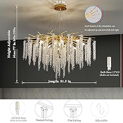 Puvaue Crystal Tree Branches Chandeliers Luxury