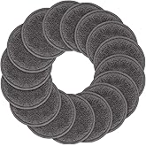 SUNLAND Reusable Makeup Remover Pads,Round 3.15inch,16 Pack,Darkgrey | Microfiber Face Cleansing Gloves Washable with Laundry Bag and Travel Bag Rounds Toner Pads,Perfet for Face,Eye,Lips