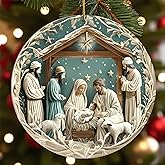 Nativity Ornaments for Christmas Tree, Unique Acrylic Nativity Scene Ornament, Religious Christian Christmas Ornaments for Xmas Tree Decor, Jesus Ornament, Catholic, Christian Gifts
