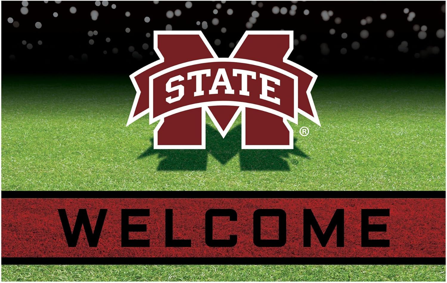 FANMATS 22525 Team Color Crumb Rubber Mississippi State University Door Mat, 1 Pack
