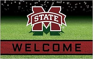 FANMATS 22525 Team Color Crumb Rubber Mississippi State University Door Mat, 1 Pack