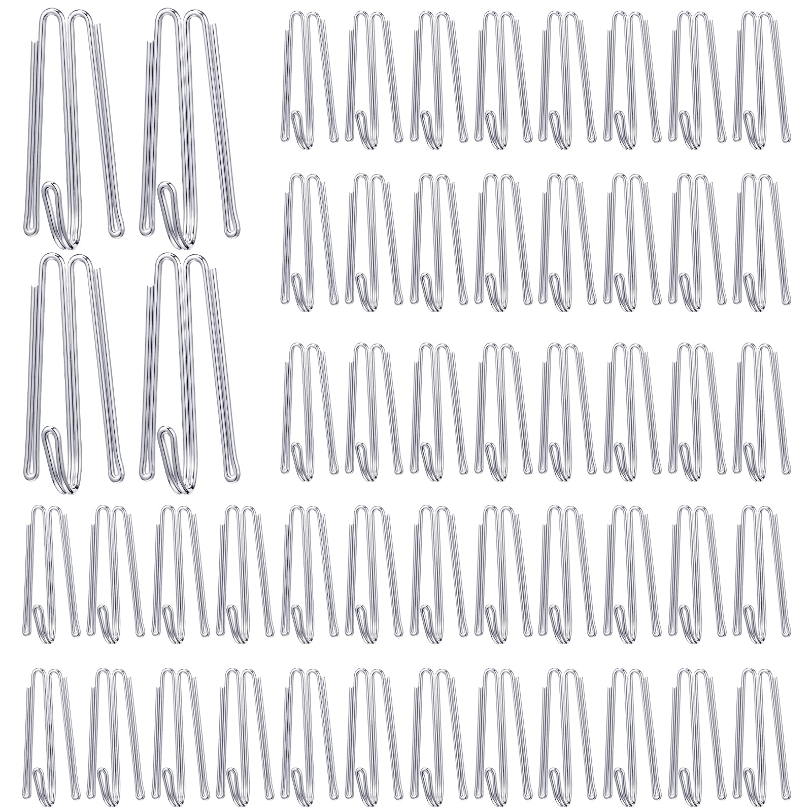 Photo 1 of Blulu Pleat Hooks Stainless Steel Curtain Hooks Drapery Clasp and Pin 4 Prongs Pinch Pleat Tools Clips for Window, Shower Curtain(180 Pcs)