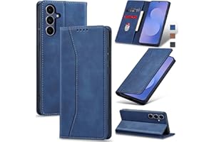 Jasonyu Flip Wallet Case for Samsung Galaxy S25 FE,Leather Magnetic Folio Cover with Card Holder,Kickstand - TPU Shockproof D