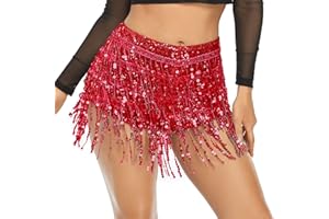 FENYONG Women's Sequins Tassel Skirts Shorts Rave Festival Bottoms