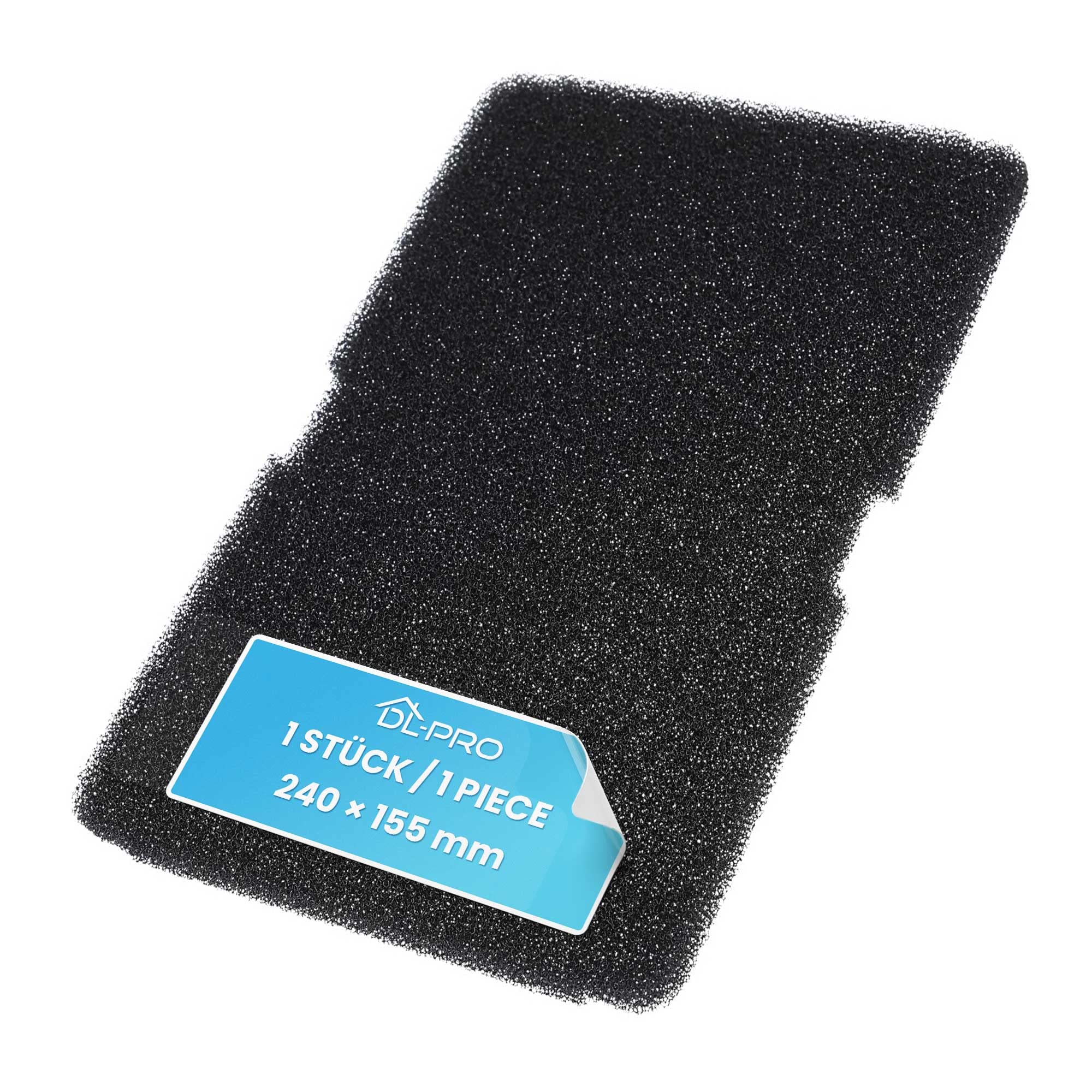 DL-pro Foam Filter 240 x 155 mm for Beko Blomberg 2964840100 2964840200 Smeg 782372445 782372152 Filter Sponge Black for Tumble Dryer Heat Pump Dryer for Efficient Filtering and Heat Exchanger