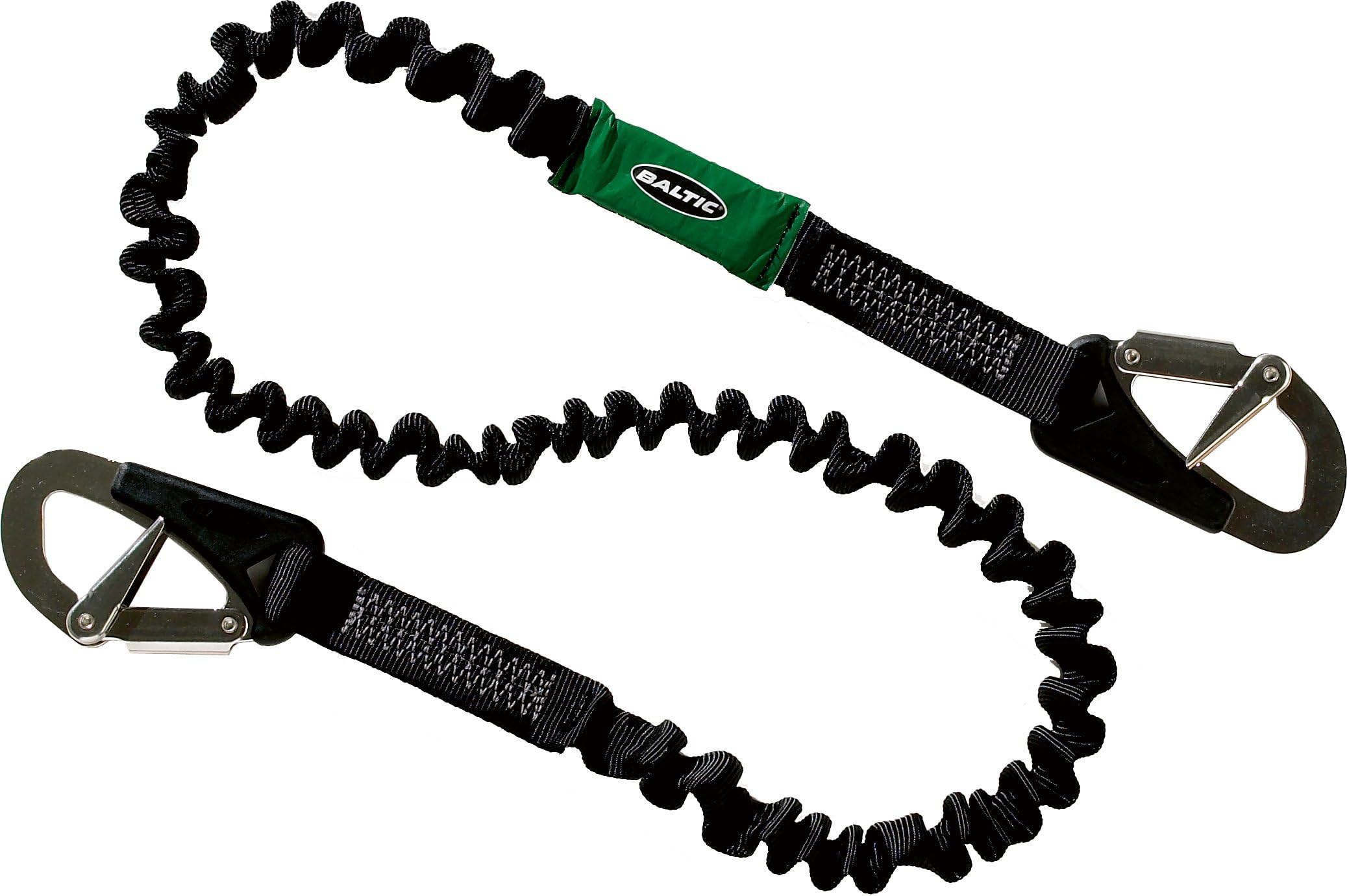 Baltic Safety Line 2 Hook Elasticated - Black, 2m