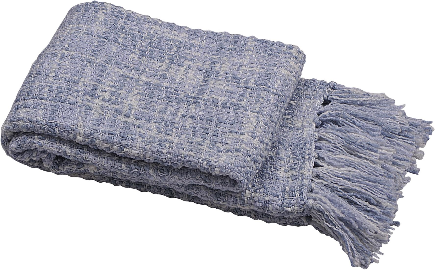 Home Soft Things Throw Blanket Woven Naga Throw, 50" x 60", Ashley Blue