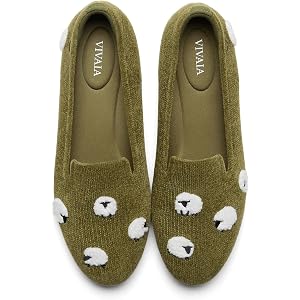 VIVAIA Audrey Embroidered Loafers Round-Toe Smart Casual Comfortable Slip On