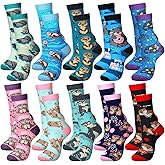 Liitrsh 10 Pairs Otter Socks Funny Novelty Cotton Otter Crew Socks for Men Women Adult Animal Gift for Family Friends Christmas Valentine's Day Stuff Gifts