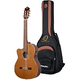 RCE159MN-L Ortega Guitars Performer Series Left-Handed Solid Top Medium Neck Acoustic-Electric Nylon Classical Guitar w/Bag