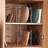 Blulu 4 Pcs Baking Sheet Organizer 12" x 20" Tray Dividers for Cabinets Kitchen Cabinet Dividers Vertical for Baking Sheets Chrome Pan Rack Storage Wires for Kitchen Cupboards(Silver)
